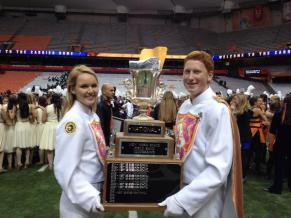 With my sister Jillian holding the Governor's Cup after the West Genesee Marching Band wins its 33rd State Championship (2012)